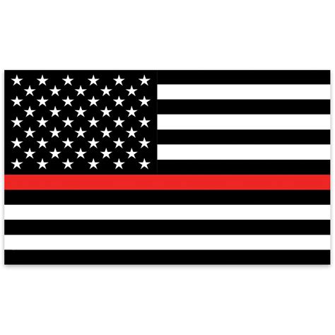 black and white american flag with red stripe.